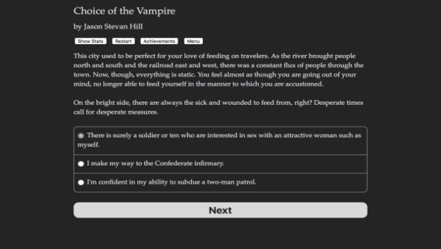 Choice of the Vampire Gameplay Screenshot